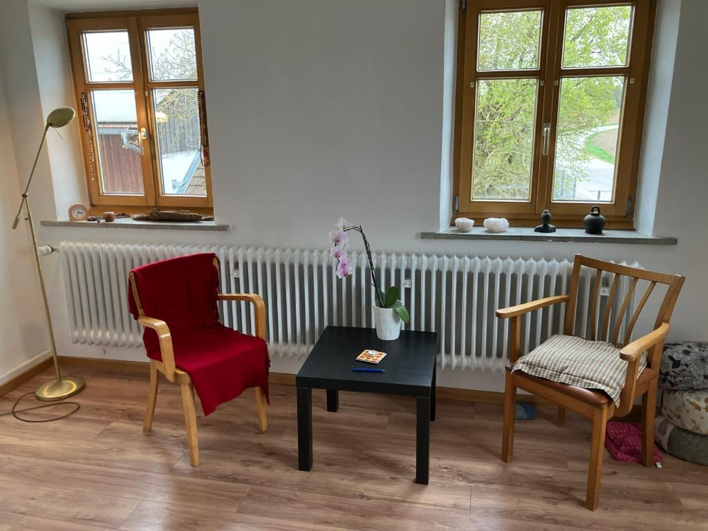 Therapieraum mit Stühlen und Orchidee
